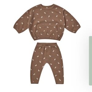 Quincy Mae Brown Floral Waffle Set 18-24 mo